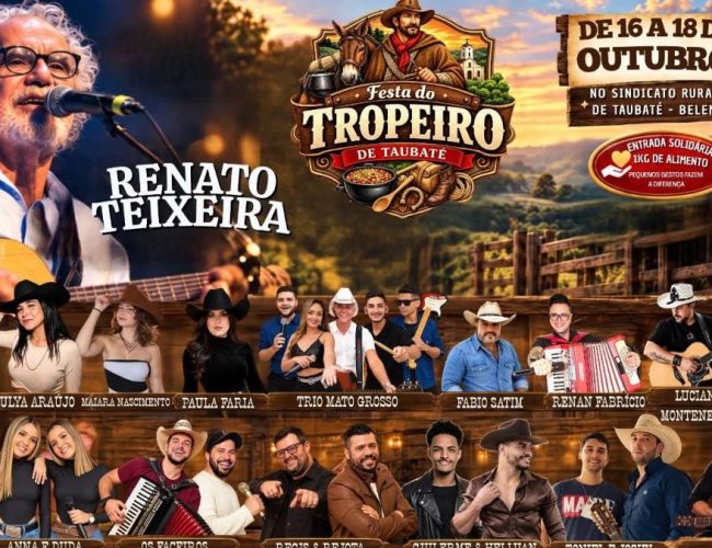 Festa do Tropeiro retorna a Taubaté após 16 anos com show de Renato Teixeira